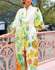 Flowing Floral Shirt Style Dress