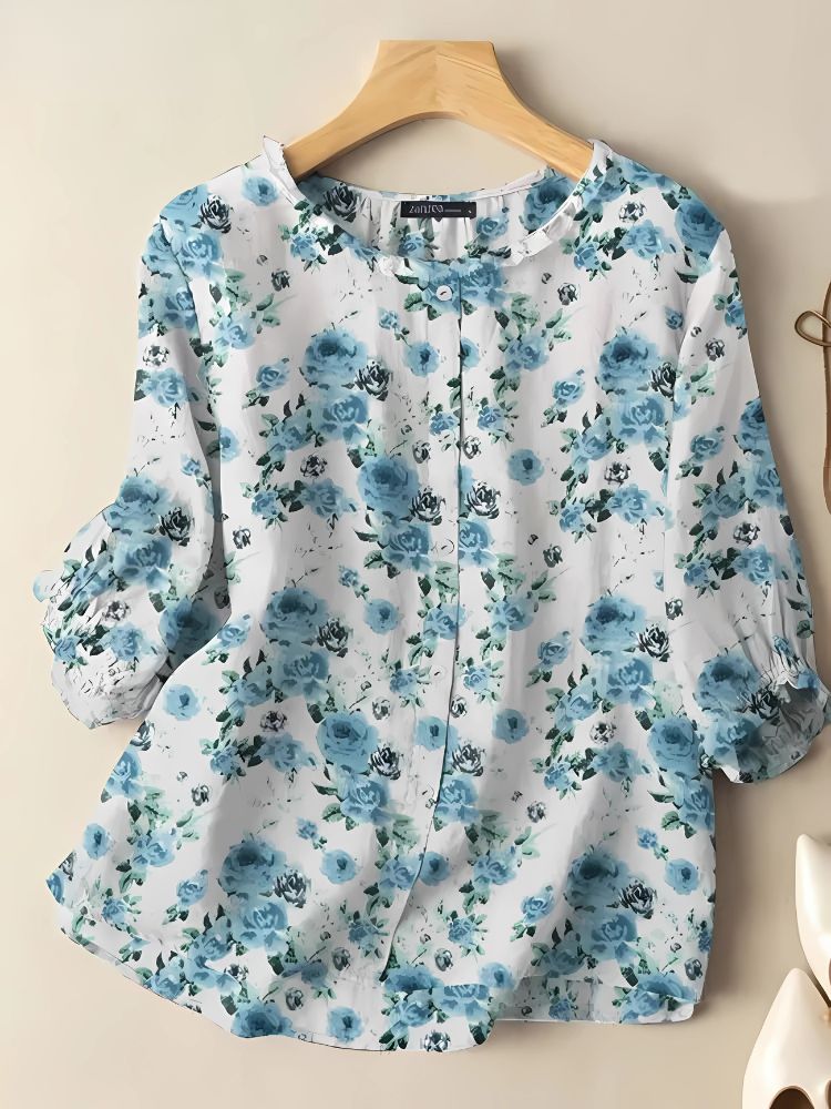 Boho Floral Print Blouse