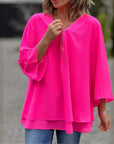 Lightweight Chiffon Zipper Shirt