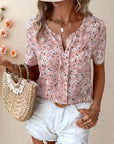 Floral Notched Neck Blouse