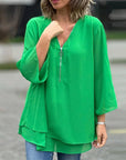Lightweight Chiffon Zipper Shirt