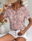 Floral Notched Neck Blouse