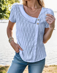 One Petal Sleeve Asymmetrical Top