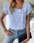 One Petal Sleeve Asymmetrical Top
