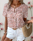 Floral Notched Neck Blouse