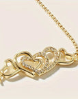 Vintage style bracelet with sparkling hearts