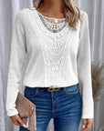 Lace Patchwork Round Neck Top