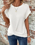 Elegant Short Sleeve Twist Top