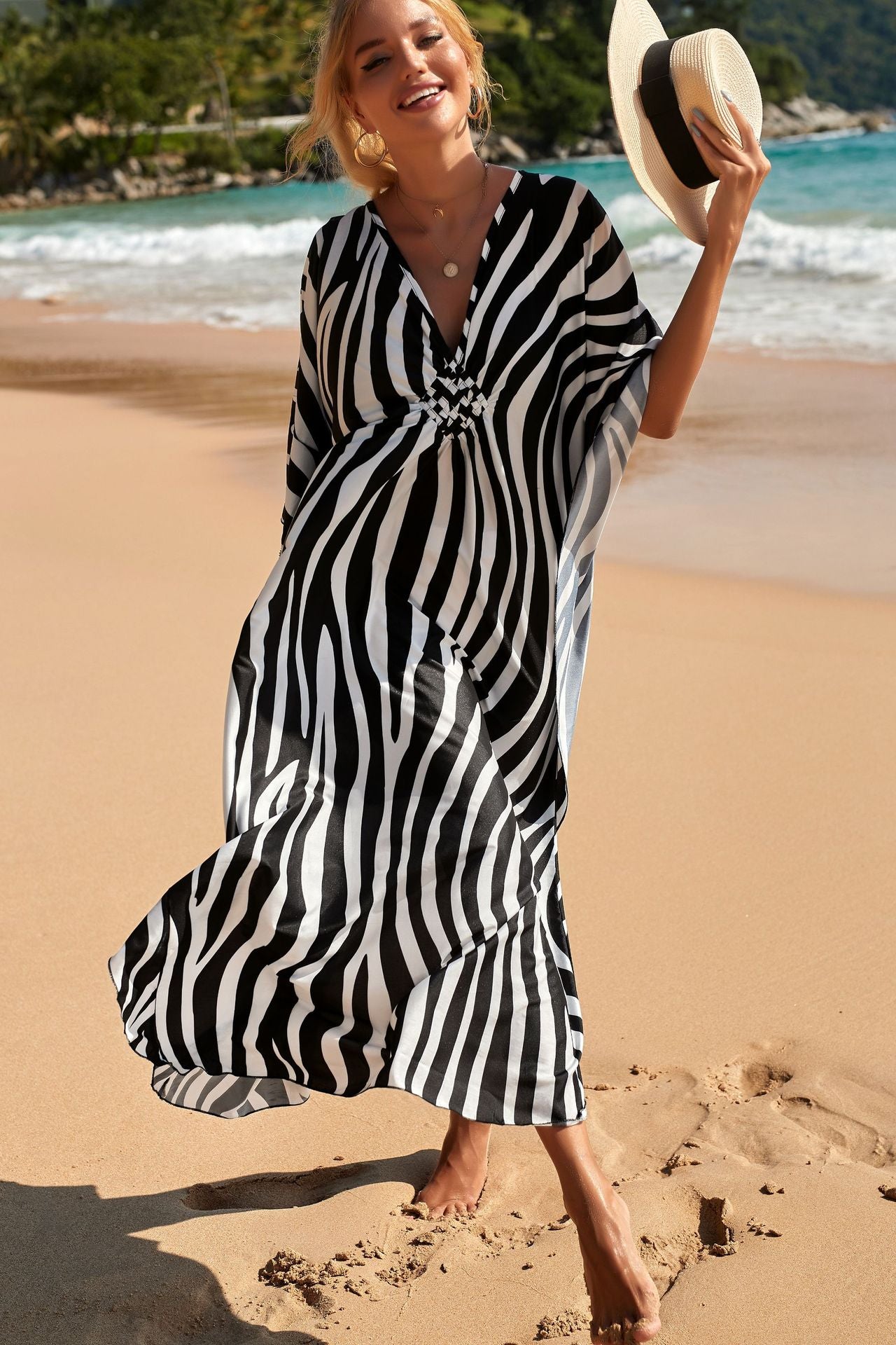 Tropic Silk Kimono Dress