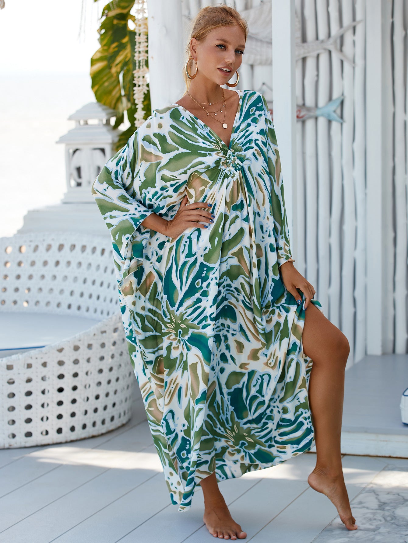 Ocean Pearl Linen Dress