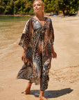 Coral Breeze Kimono Dress