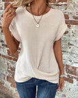 Elegant Short Sleeve Twist Top