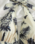 Neck Strap Printed One-Piece Bikini