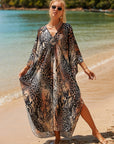 Coral Breeze Kimono Dress