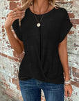 Elegant Short Sleeve Twist Top
