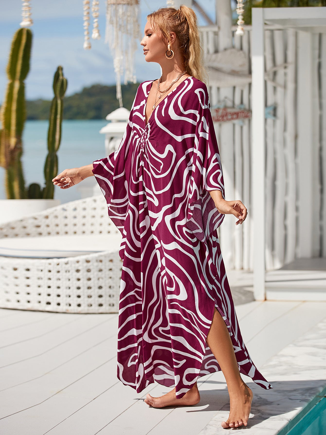 Pale Earth Kaftan Dress