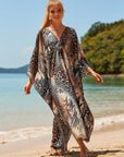 Coral Breeze Kimono Dress