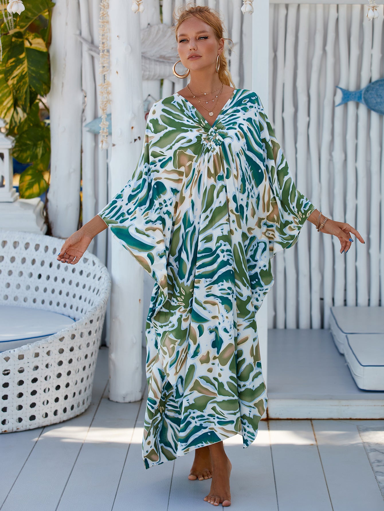 Ocean Pearl Linen Dress