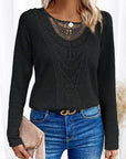 Lace Patchwork Round Neck Top
