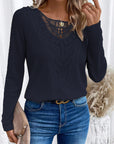 Lace Patchwork Round Neck Top