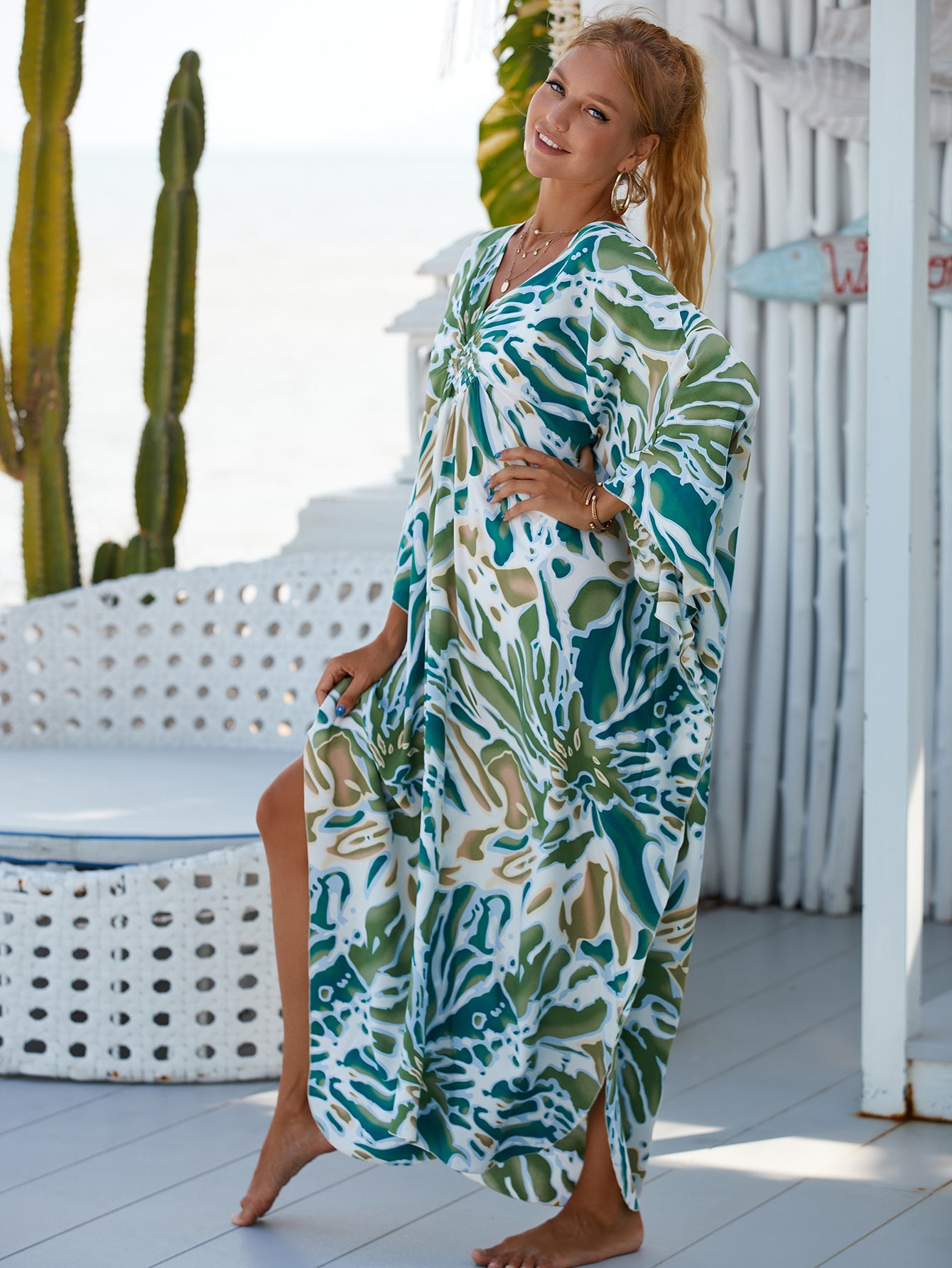Ocean Pearl Linen Dress