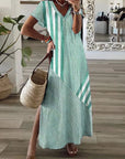 Elegant V Neck Printed Dress