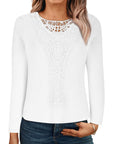 Lace Patchwork Round Neck Top