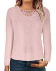 Lace Patchwork Round Neck Top