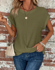 Elegant Short Sleeve Twist Top