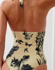Neck Strap Printed One-Piece Bikini