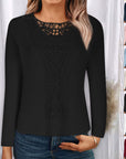 Lace Patchwork Round Neck Top