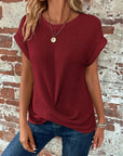 Elegant Short Sleeve Twist Top