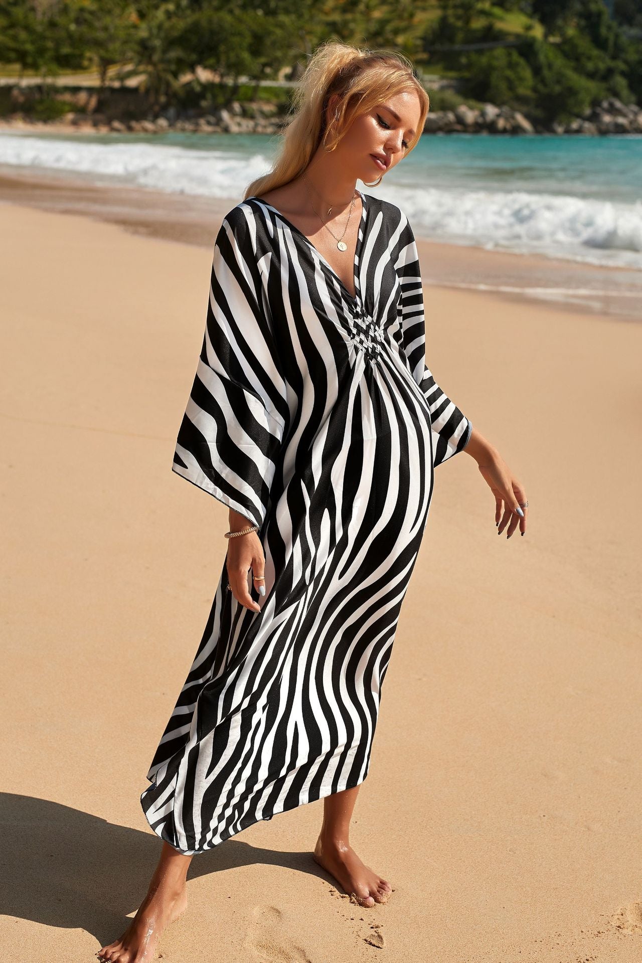 Tropic Silk Kimono Dress