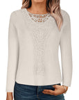 Lace Patchwork Round Neck Top