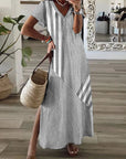 Elegant V Neck Printed Dress