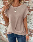 Elegant Short Sleeve Twist Top
