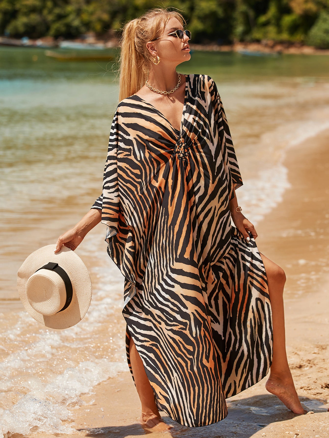 Seaside Calm Kaftan Dress