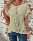 Elegant Short Sleeve Twist Top