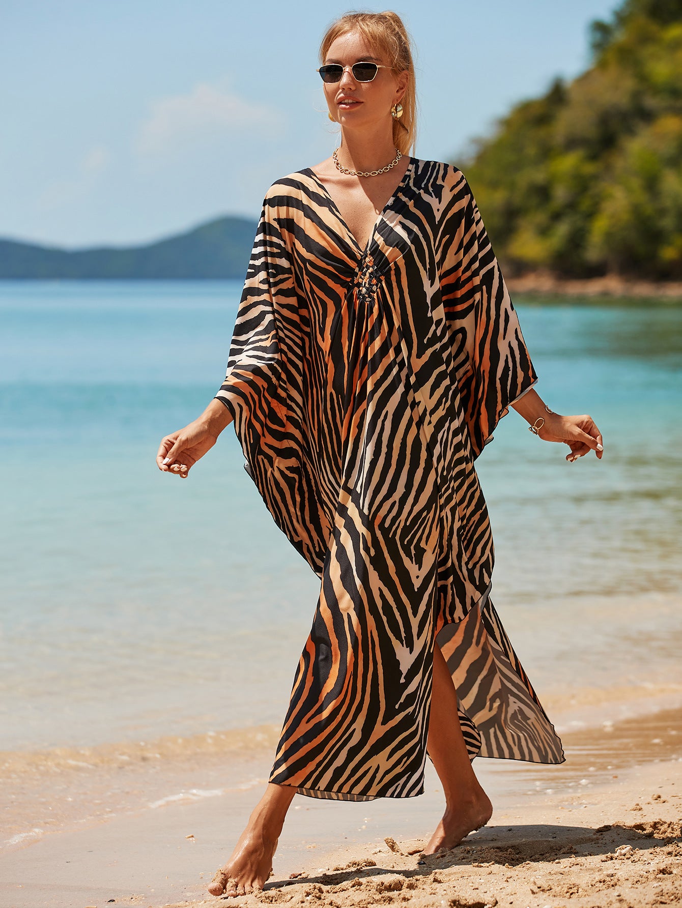 Seaside Calm Kaftan Dress