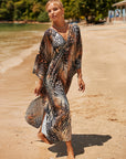 Coral Breeze Kimono Dress