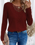 Lace Patchwork Round Neck Top