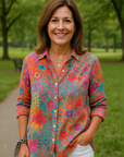 Elegant Floral Print Blouse