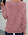 Breathable Eyelet V-Neck Top