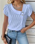 One Petal Sleeve Asymmetrical Top