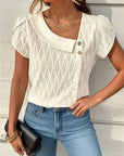 One Petal Sleeve Asymmetrical Top