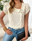 One Petal Sleeve Asymmetrical Top