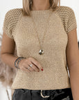 Elegant Eyelet Knit Top