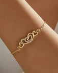 Vintage style bracelet with sparkling hearts