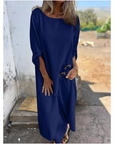 Elegant Cotton And Linen Two Piece Dress