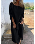 Elegant Cotton And Linen Two Piece Dress